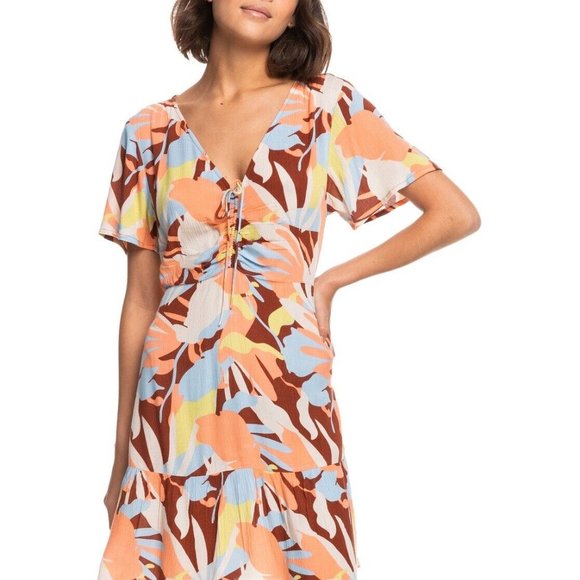 ROXY - Summer Flow Printed Mini Dress NWOT - Picture 5 of 5